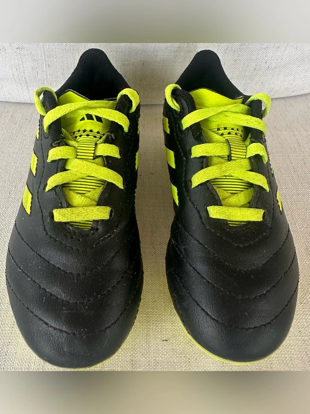 Adidas Goletto FG Soccer Cleats Kids US 11K Black Solar Yellow Youth EU 28.5